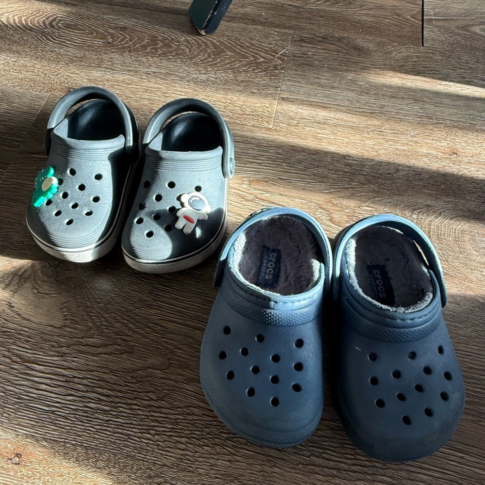 2 pairs crocs with Fun Charms